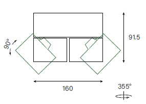 Adjustable Surface Downlight Xul Surface Dual- 160mm